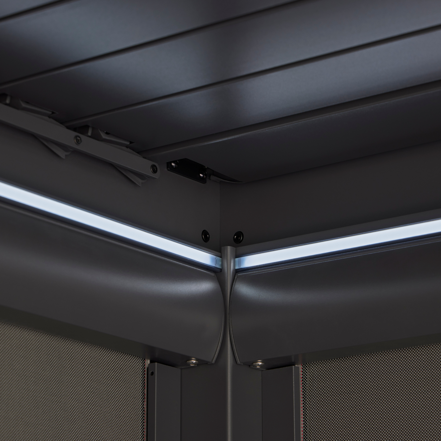 Royce Cube Aluminium Luxury Pergola with Solar LED Light Pack | Anthracite | 3.6 x 6 Metre