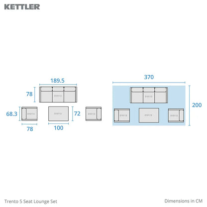 Kettler Trento 5 Seat Garden Lounge Set